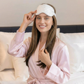 Velunni Sleep Mask - Pearl White - Diamond Quilted